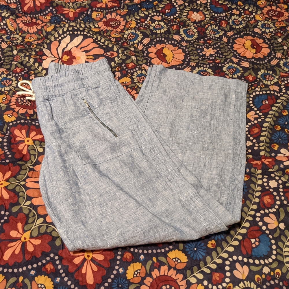 Athleta Cabo Linen Wide Leg Pant